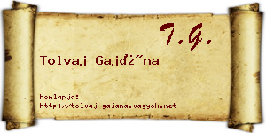 Tolvaj Gajána névjegykártya